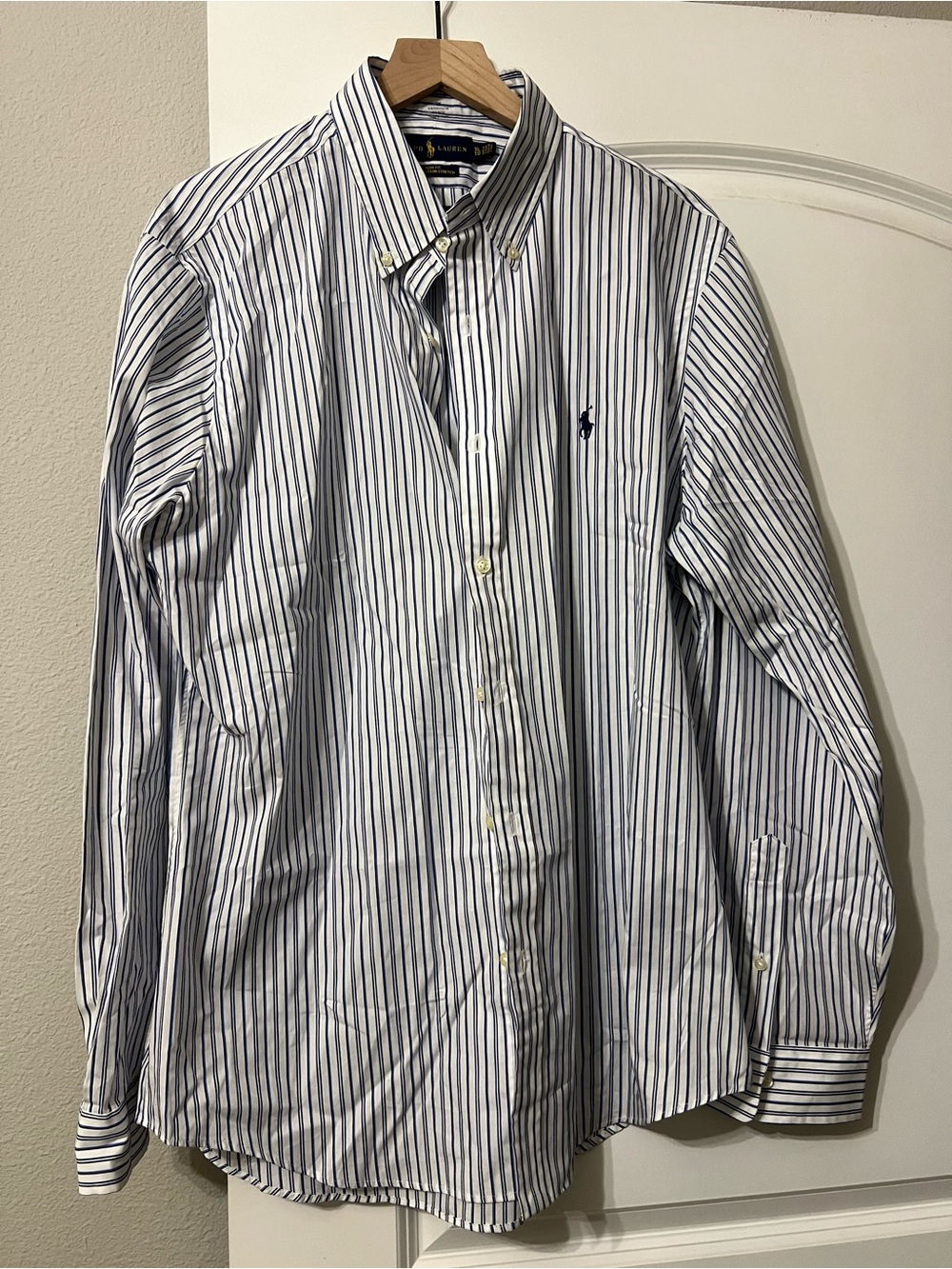 Polo by Ralph Lauren Men’s Blue & White Stripe Button-Down Shirt—NWT